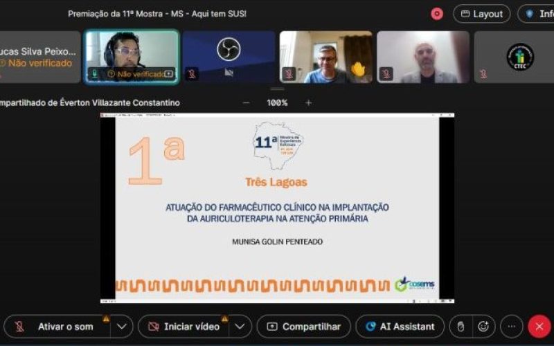 Saúde de Três Lagoas conquista 1º lugar estadual na Mostra “MS, Aqui Tem SUS” e representará Mato Grosso do Sul em etapa nacional